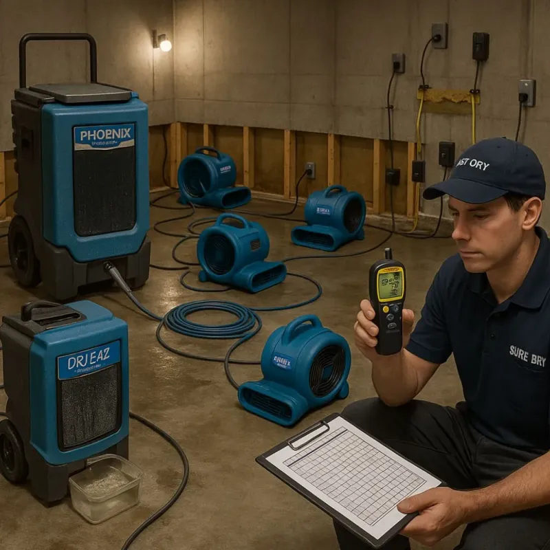 Structural Drying and Dehumidification process in Derry, NH